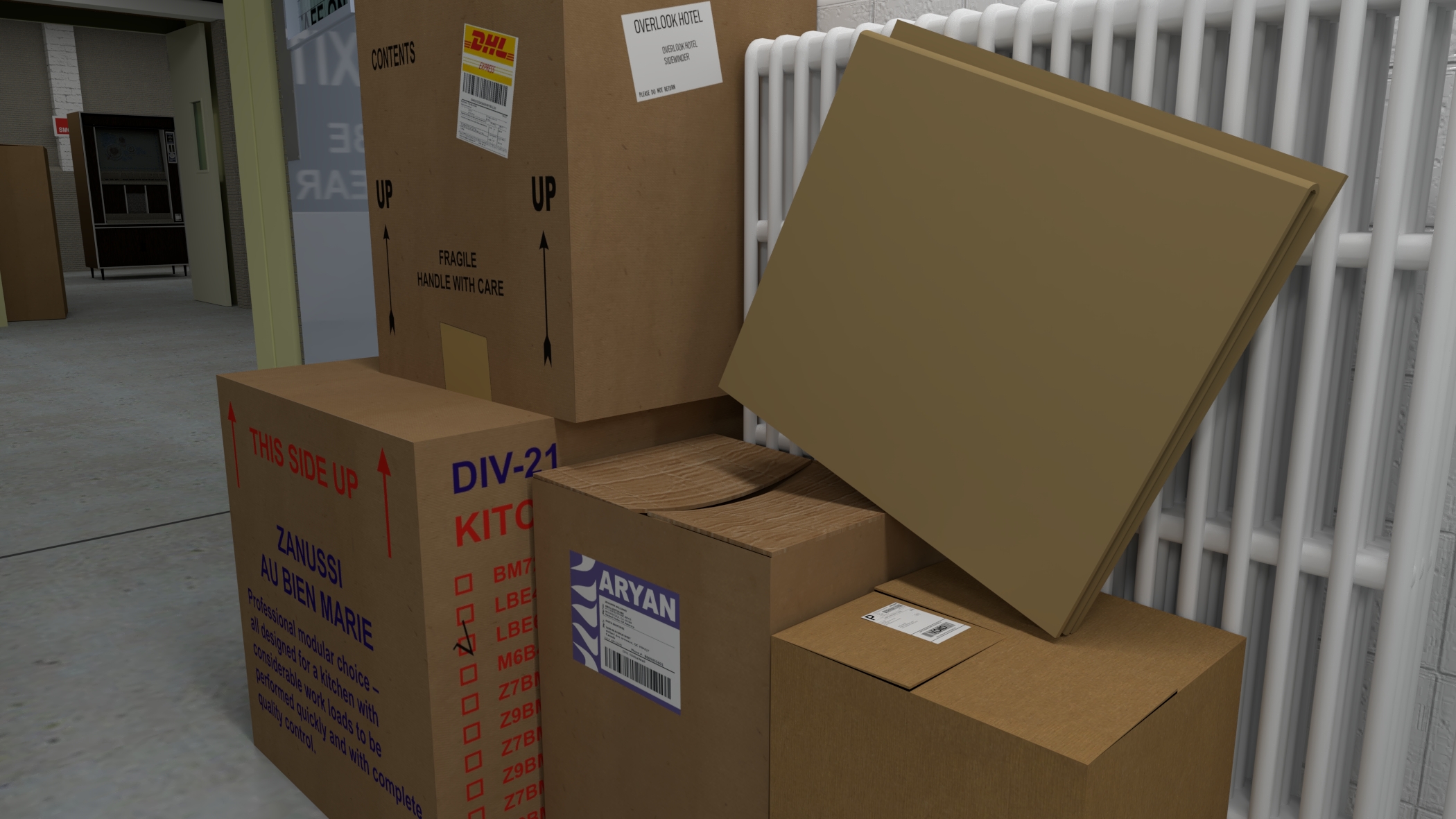 cardboard boxes