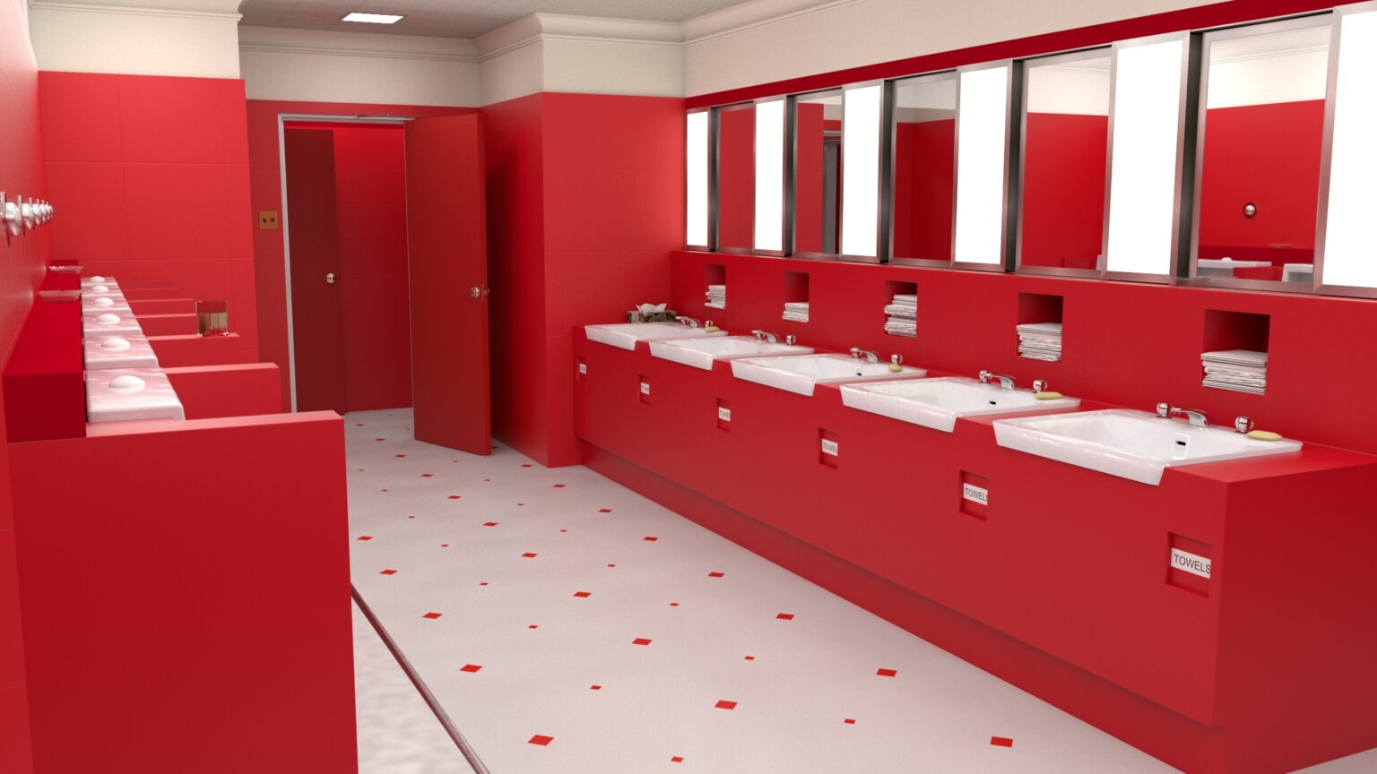 The Red Bathroom The Shining sets a digital reconstuction