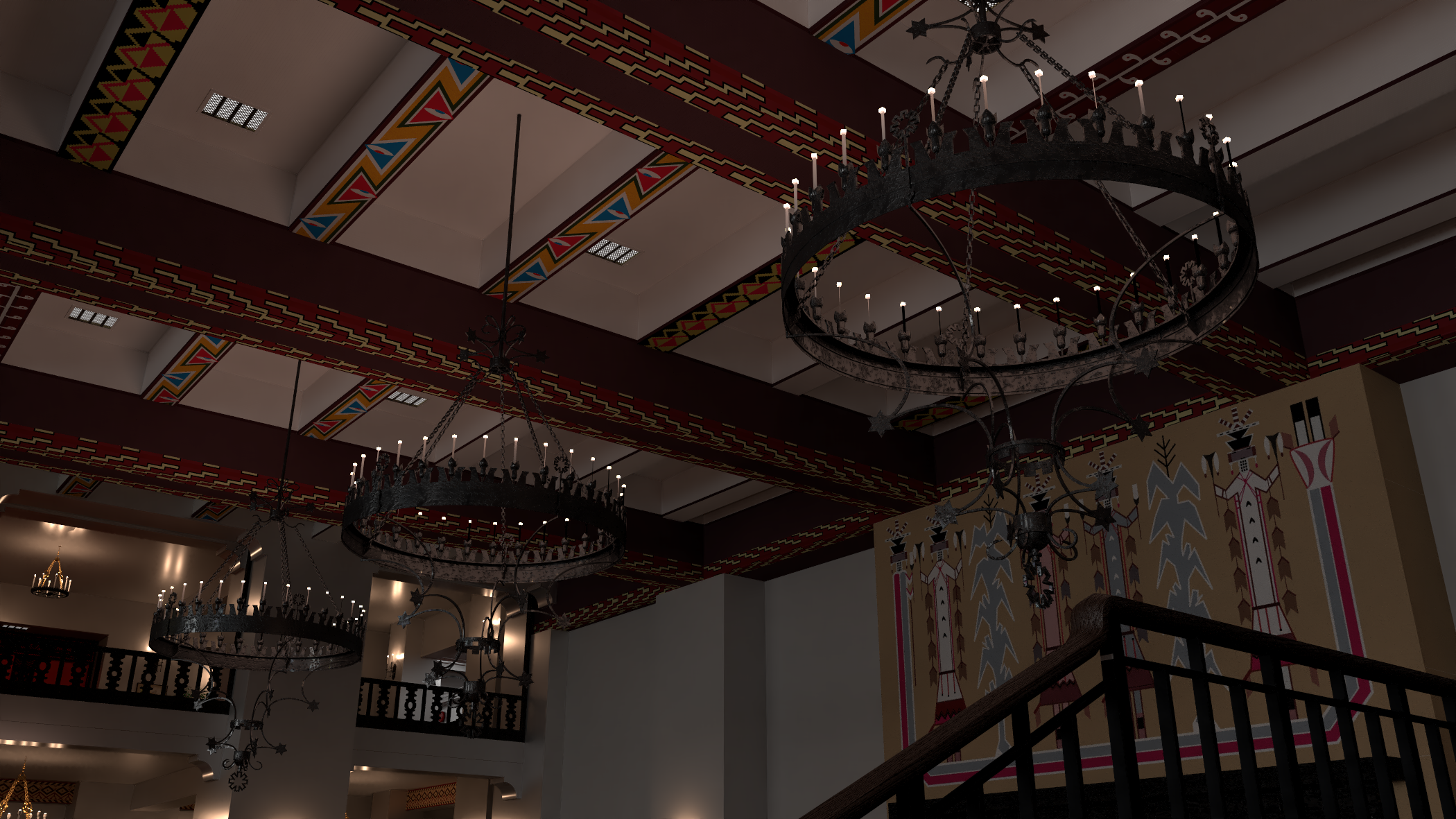 Colorado Lounge chandeliers